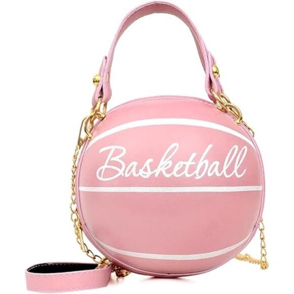 Basketball Shaped Purse Bag Tote Mini Cross Body Messenger Women with Strap - Picture 7 of 7